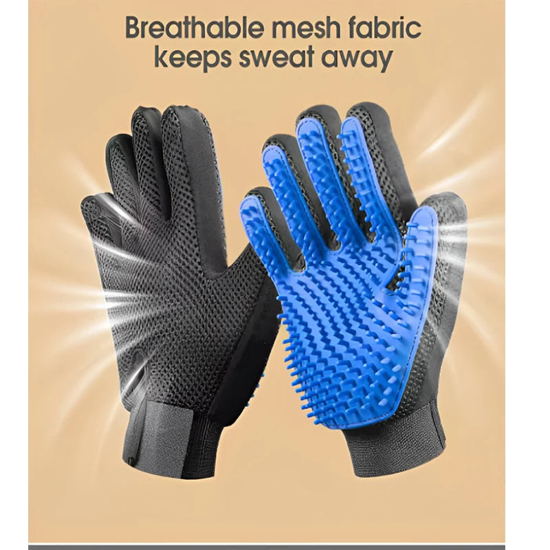Pet Hair Remover Glove Comb — 2-in-1 Grooming & Deshedding